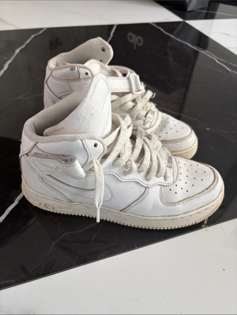 Nike White Mid-Top Leather Sneakers